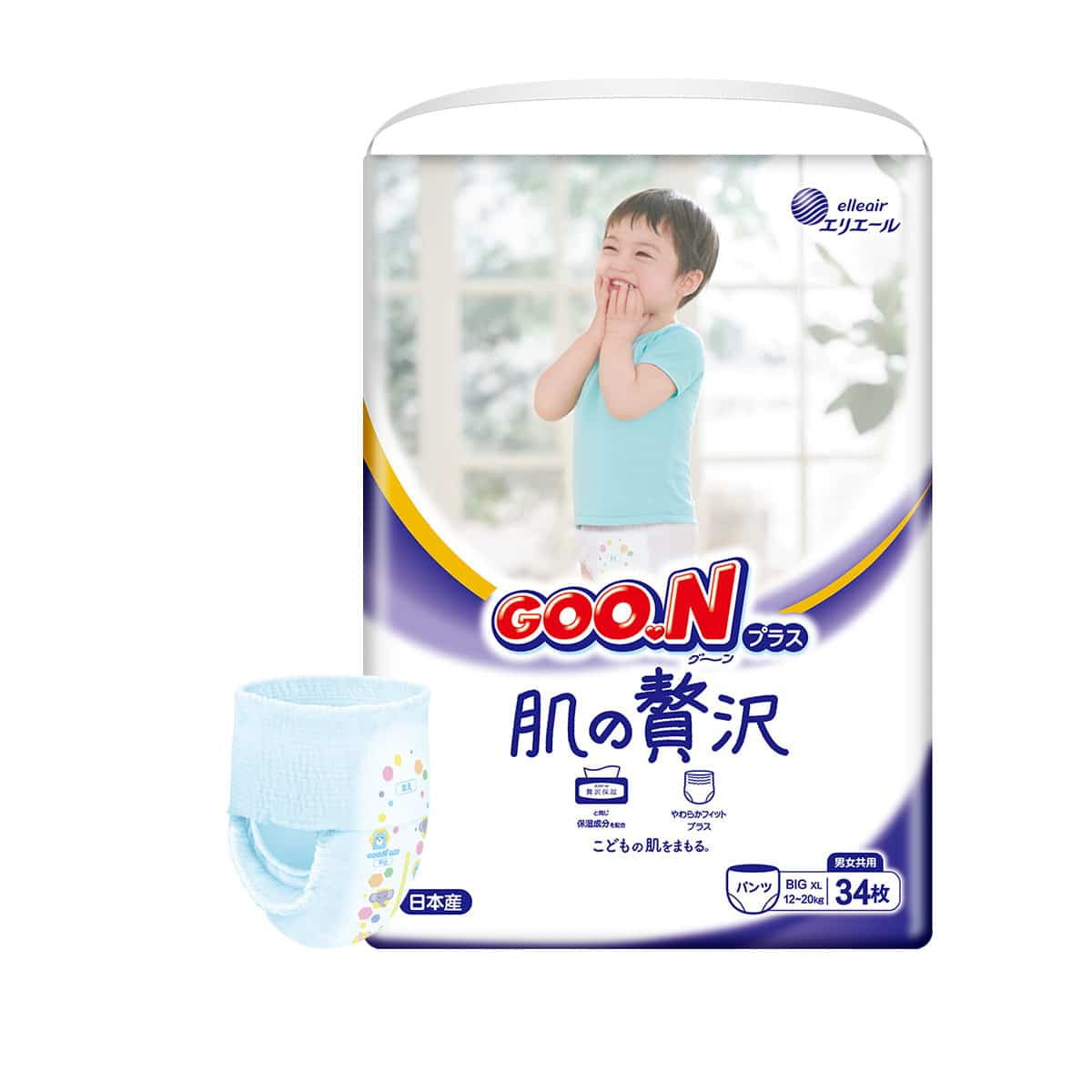 【团购】Goon-Plus-大王-敏感肌肤拉拉裤XL-34片