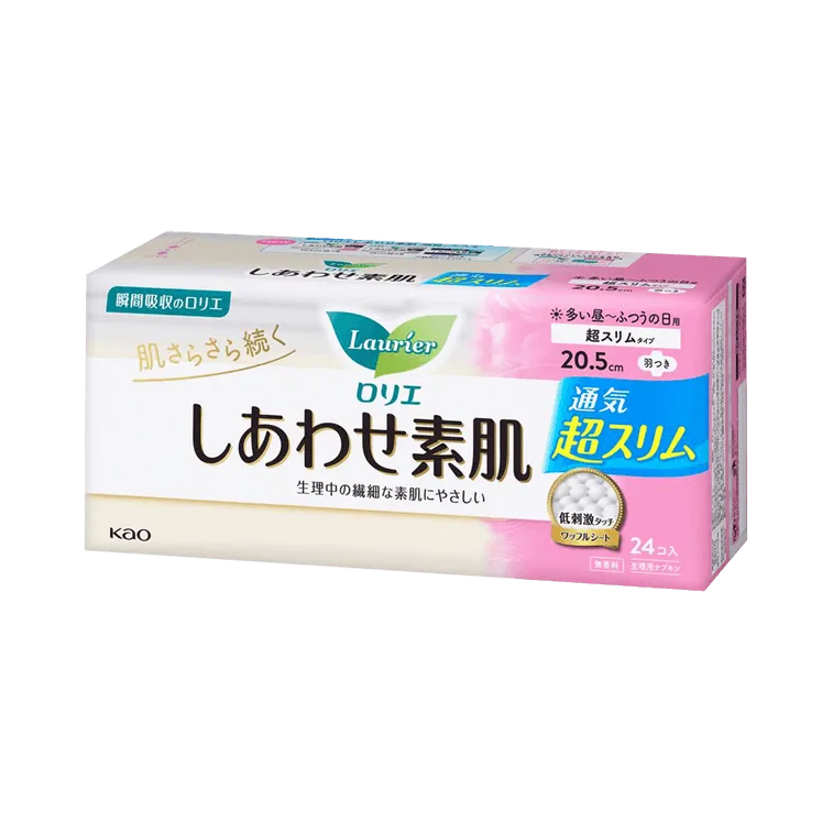 Kao Laurier Super Slim Sanitary Pads With Wings 20.5cm 24pcs