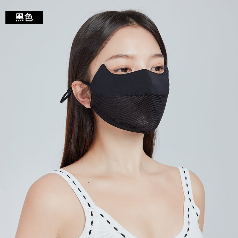Zauo-防晒口罩透气网版-黑色