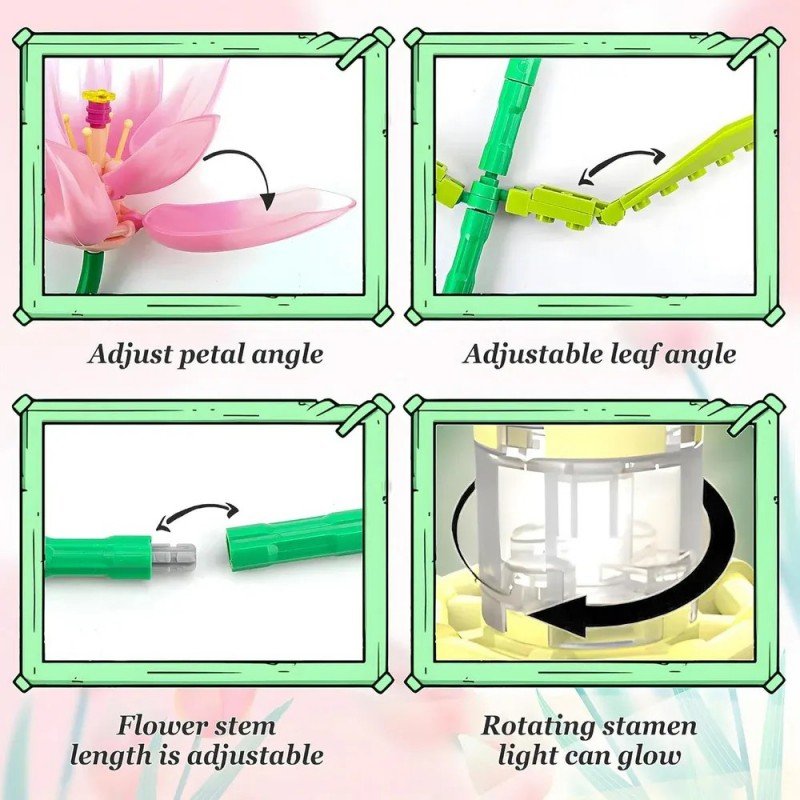 Jaki Tulip Flower Building Blocks DIY Bouquet JK29312