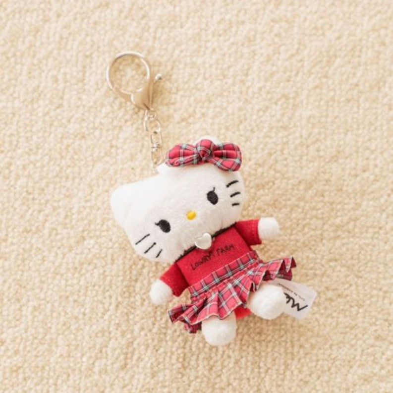 Sanrio X Me% Keychain Hello Kitty Orange Plaid Skirt