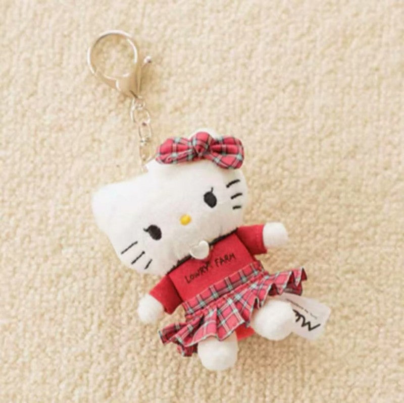 Sanrio X Me% Keychain Hello Kitty Plaid Red Skirt