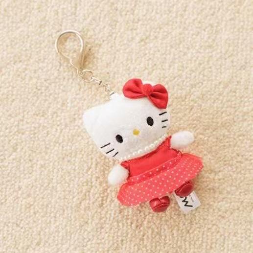 Sanrio Me% Keychain Hello Kitty Polka Dot Red Skirt