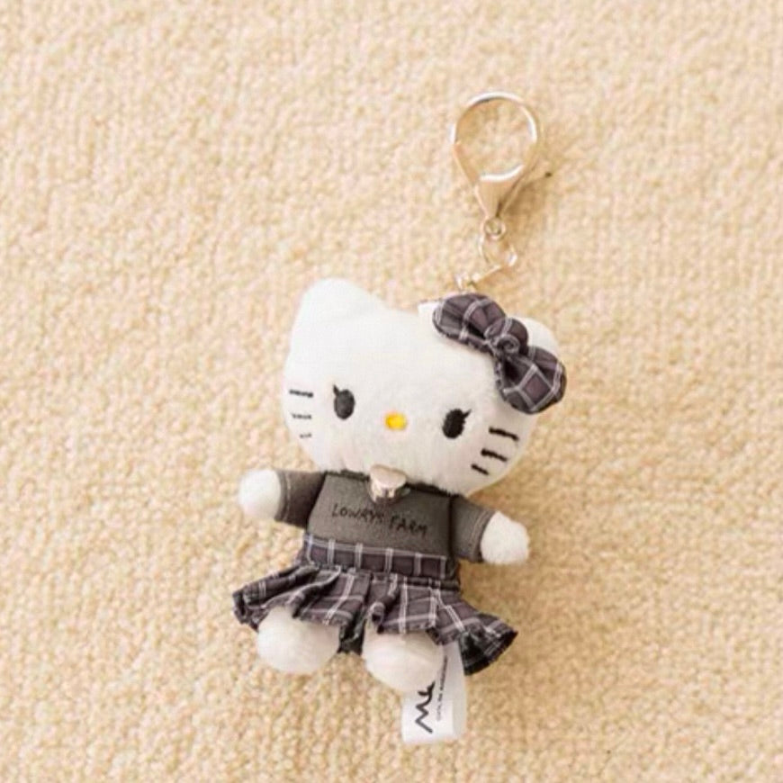 Sanrio Me% Keychain Hello Kitty Plaid Black Skirt