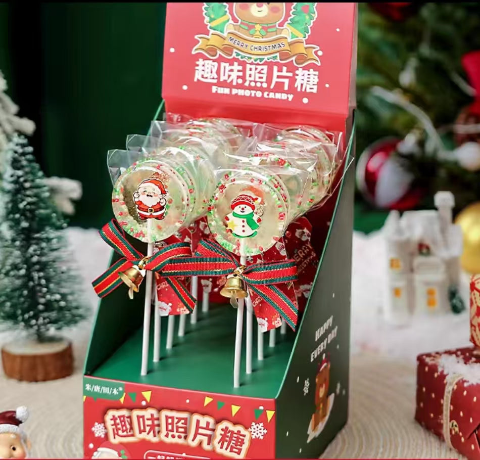 脱普-圣诞切片铃铛款彩盒装棒棒糖-12支