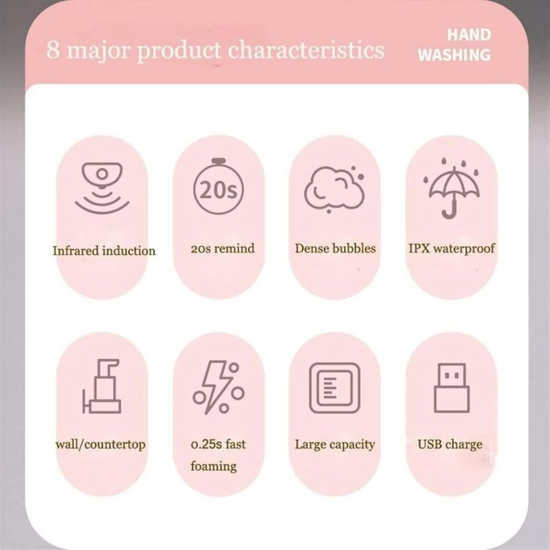 Soip Hand Washers Contact-Free Soap Dispenser Pink Dinosaur