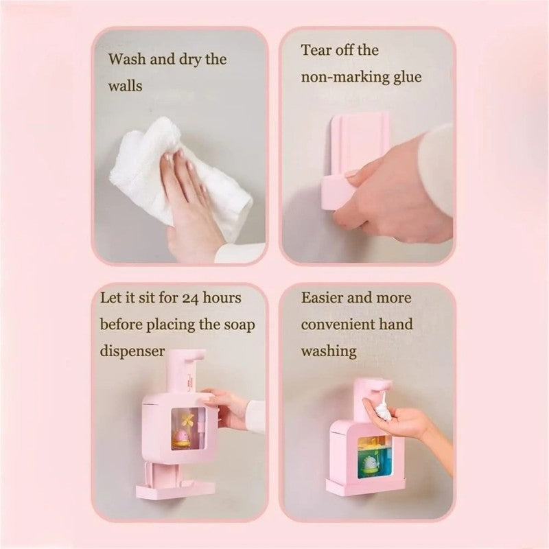 Soip Hand Washers Contact-Free Soap Dispenser Pink Dinosaur