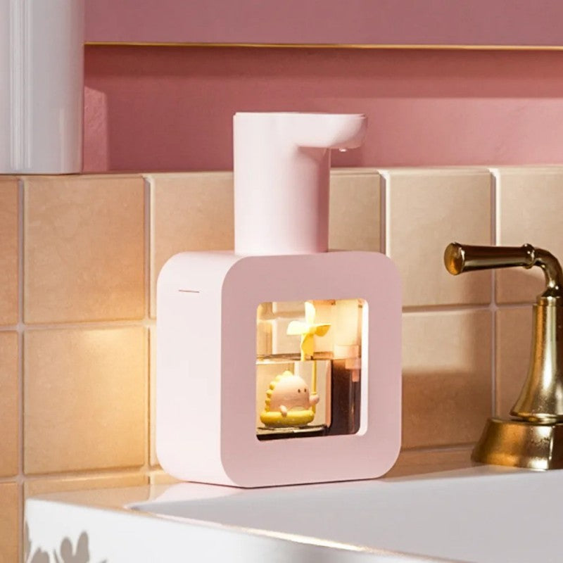 Soip Hand Washers Contact-Free Soap Dispenser Pink Dinosaur