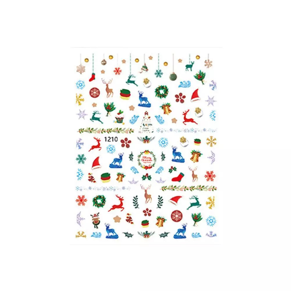 Joyful Nail Face Decoration Sticker Christmas 1210