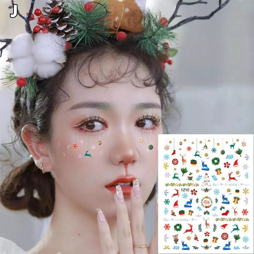 Joyful Nail Face Decoration Sticker Christmas 1210
