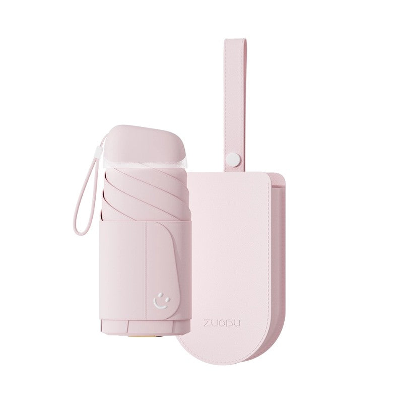 Zuodu Mini Umbrella Six-folding Sun Protection Windproof Spring Pink