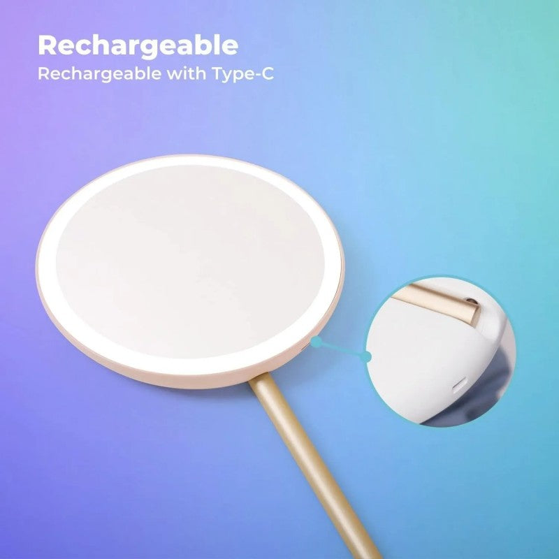 Muid LED Beauty Mirror USB Recharge Folding Milk White