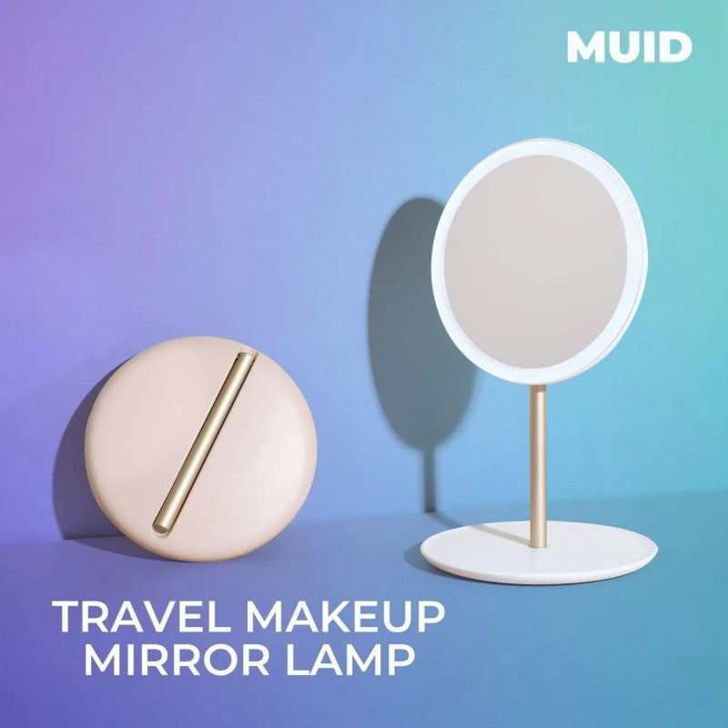Muid LED Beauty Mirror USB Recharge Folding Milk White