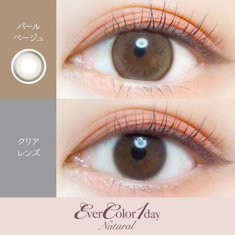 Ever Color 1 Day Natural Colored Contact Lenses Pearl Beige -4.00 20pcs