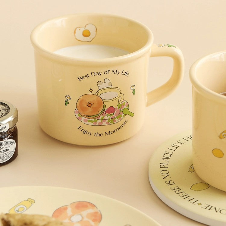 Lotus Blue Bread Bunny Mug Cup Bagel 400ml