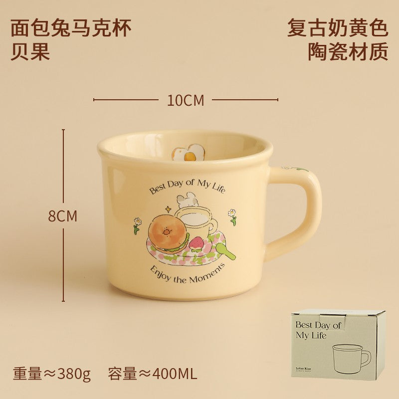 Lotus Blue Bread Bunny Mug Cup Bagel 400ml