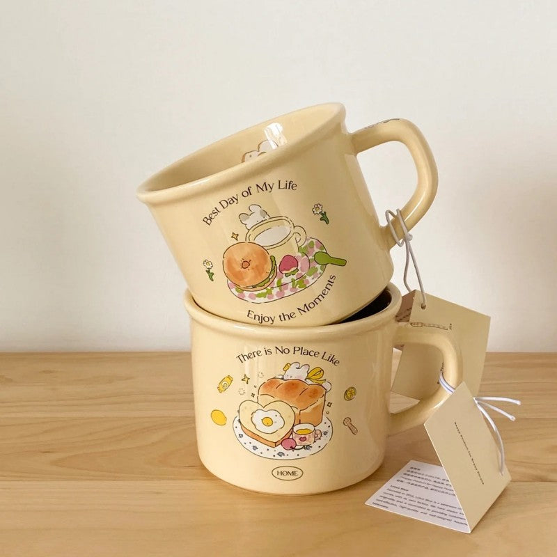 Lotus Blue Bread Bunny Mug Cup Bagel 400ml