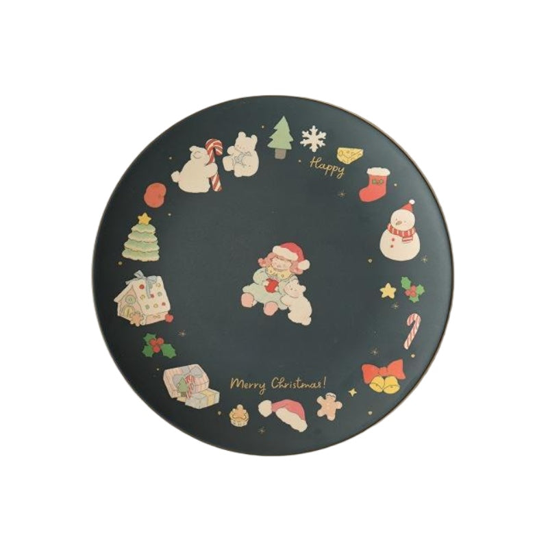 Lotus Blue蓝莲花阿满系列竹纤维盘圣诞