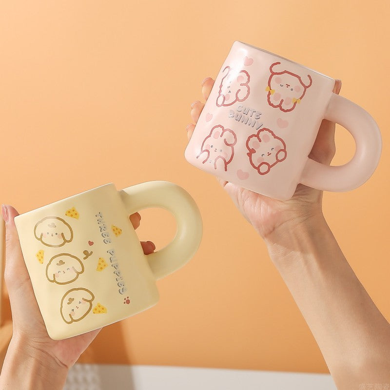 Cartoon Bear Ceramic Mug Cute Bunny 420ml