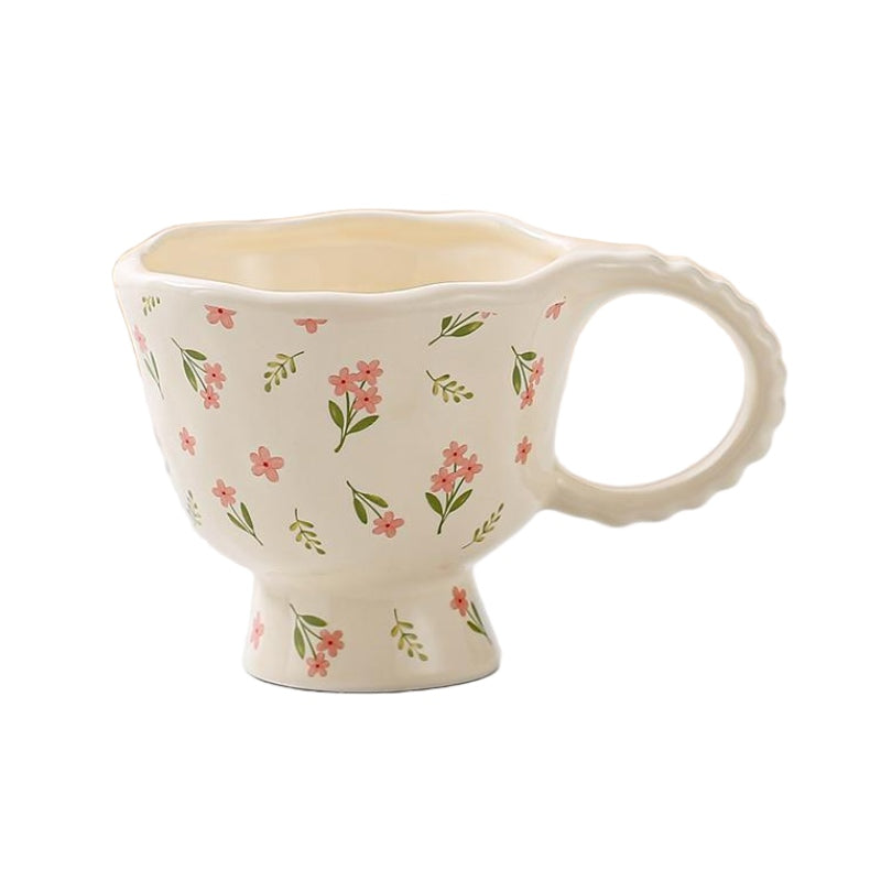 Tall Ceramic Mug Mini Flower 300ml