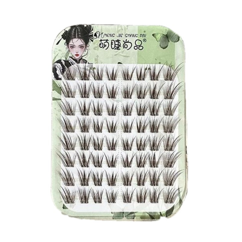 MJSP Glue-Free False Eyelashes Qingqiu Fox Brown 64 Clusters
