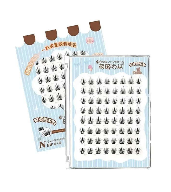 Meng Jie Shang Pin Zero-Feeling False Eyelashes Little Blue Flower 6 Rows