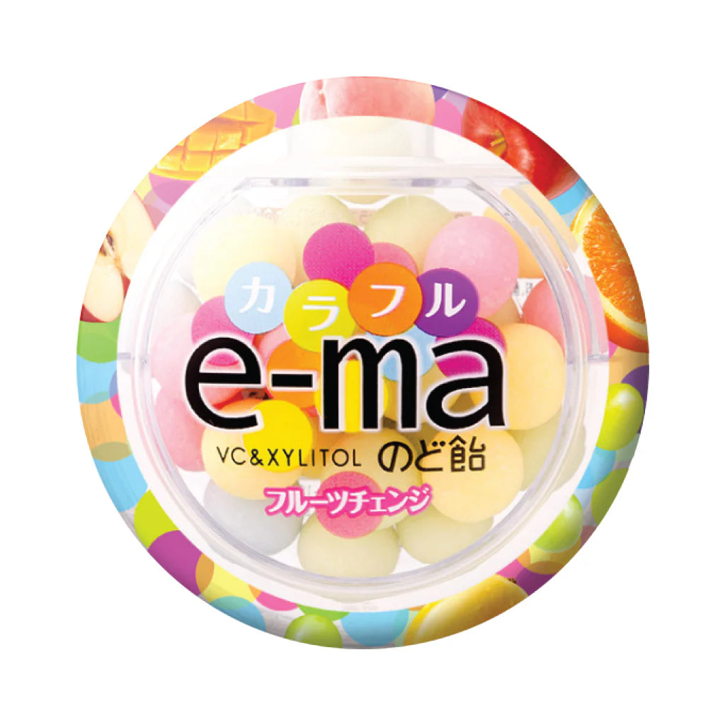 UHA E-ma VC Xylitol Throat Candy Mix Fruits Flavours 33g