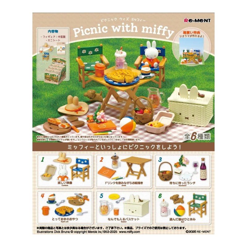 Re-Ment Blind Box Picnic With Miffy 6pcs