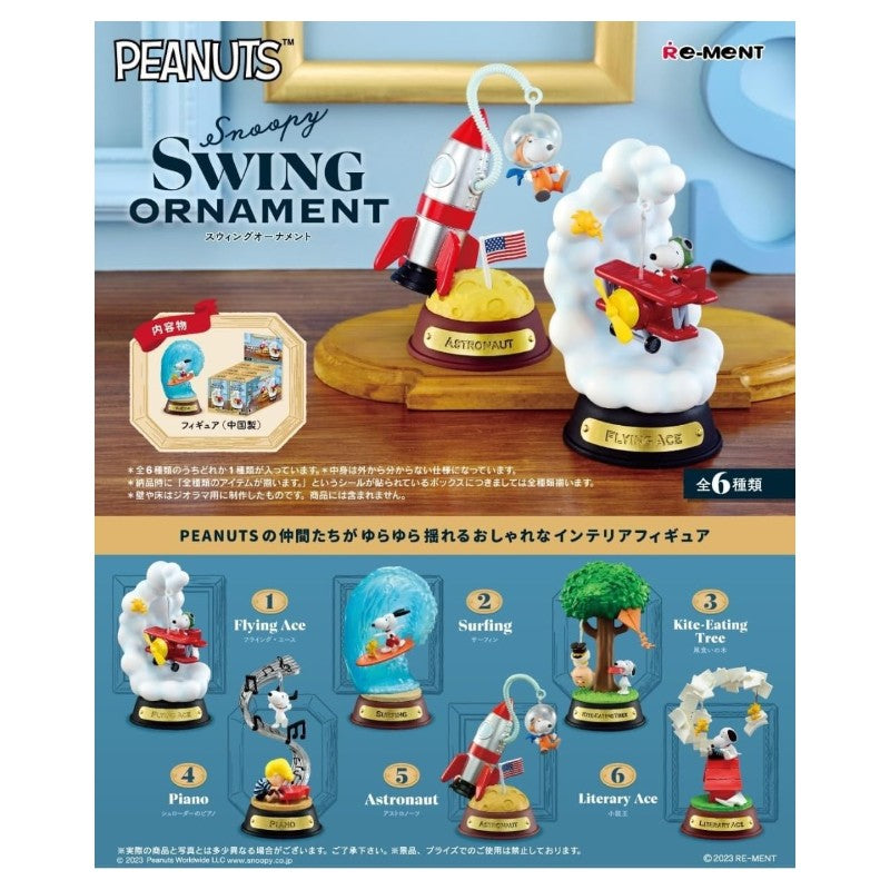Re-Ment Boite De 6 Figurines Snoopy Swing Vignette Ornament