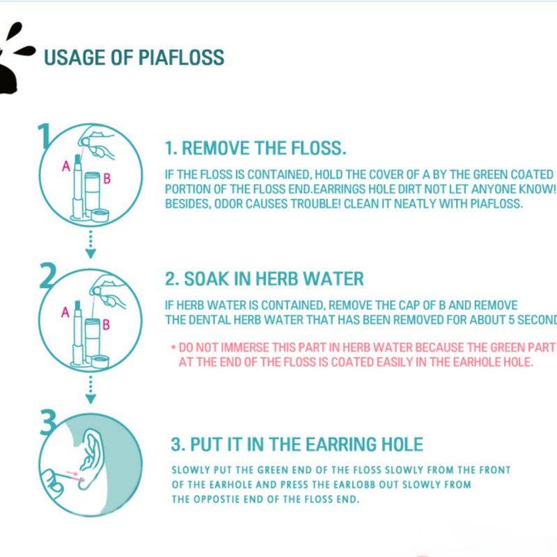 Piafloss Ear Holes Cleaning Line Mint 60pcs