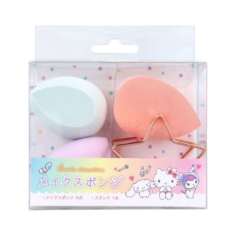 Sanrio Character Makeup Sponge With Stand 3pcs