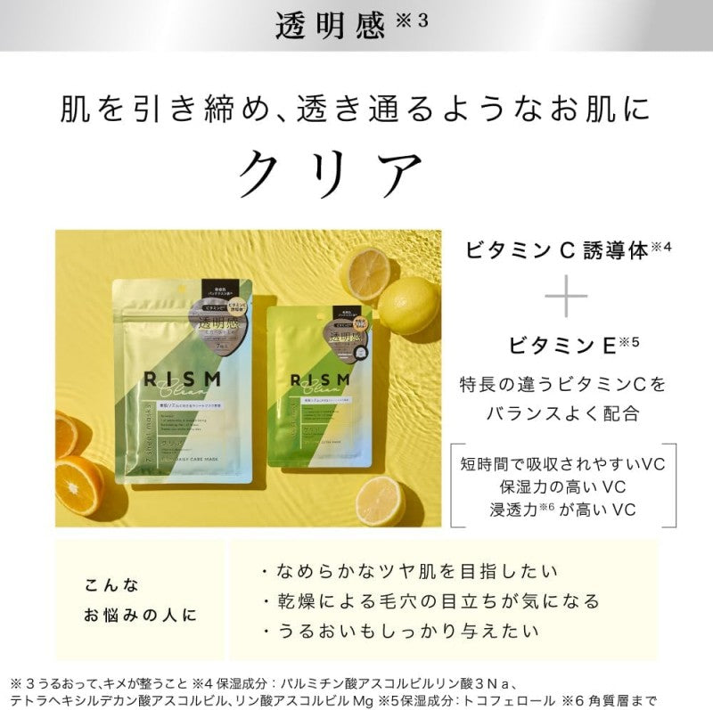 Rism Daily Care Mask Clear 7pcs