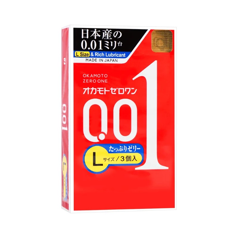 Okamoto Zero One 0.01ml Condom Jelly Rich L 3pcs