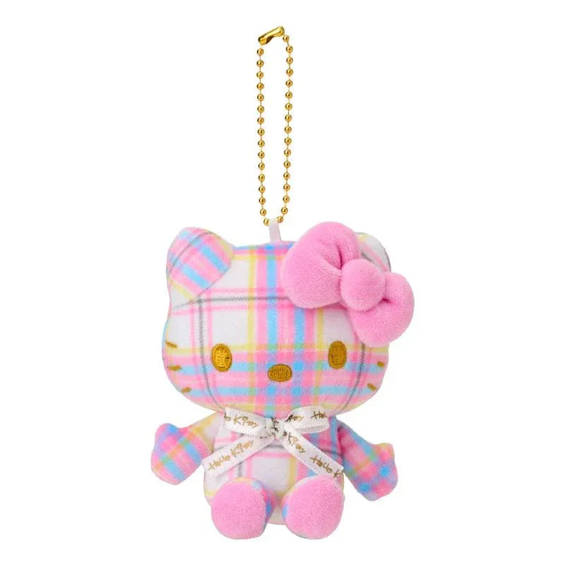 Sanrio Mascot Holder Hello Kitty Tartan Collection White