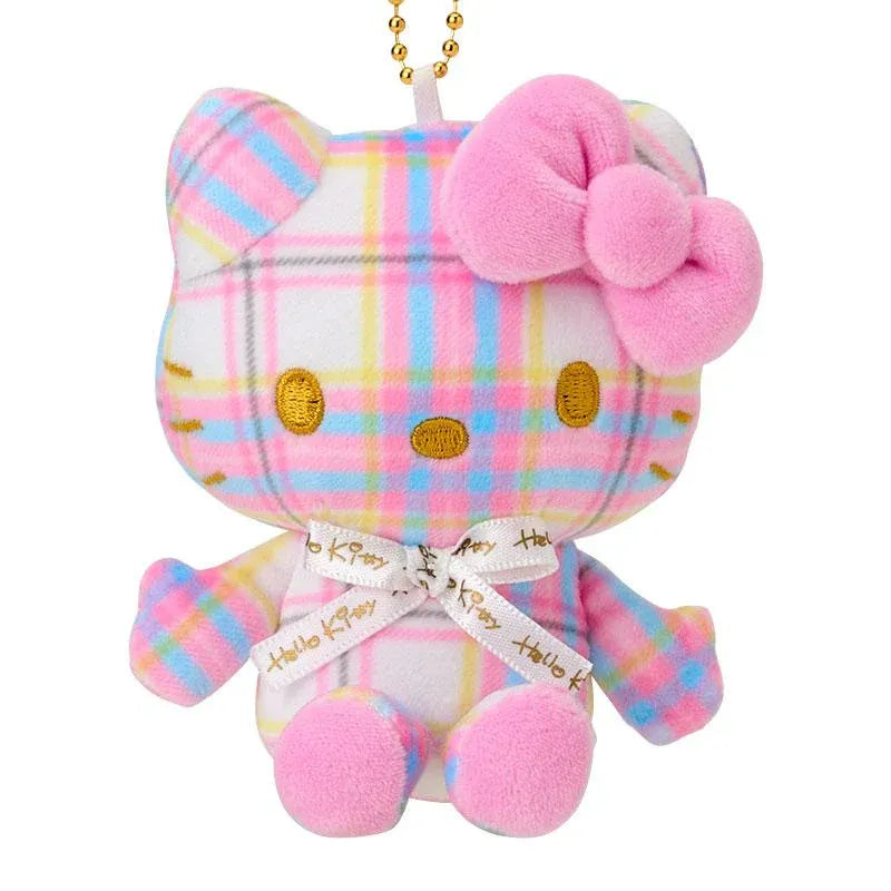 Sanrio Mascot Holder Hello Kitty Tartan Collection White