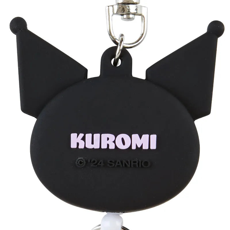 Sanrio Face Shaped Reel Keychain Kuromi