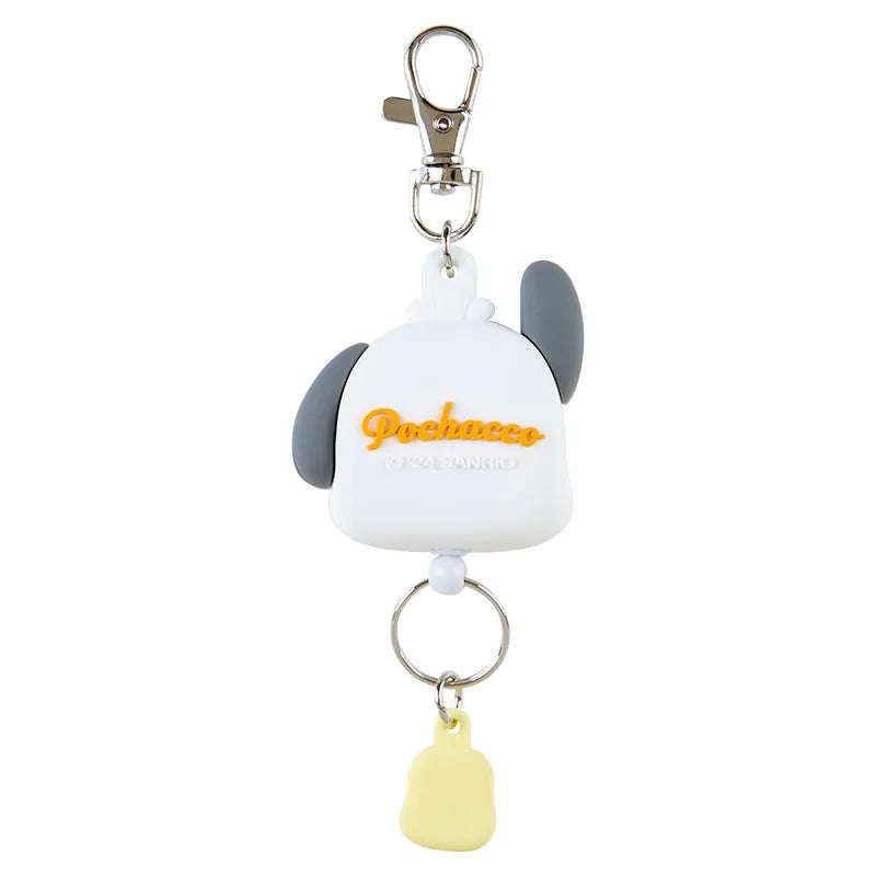 Sanrio Face Shaped Reel Keychain Pochacco