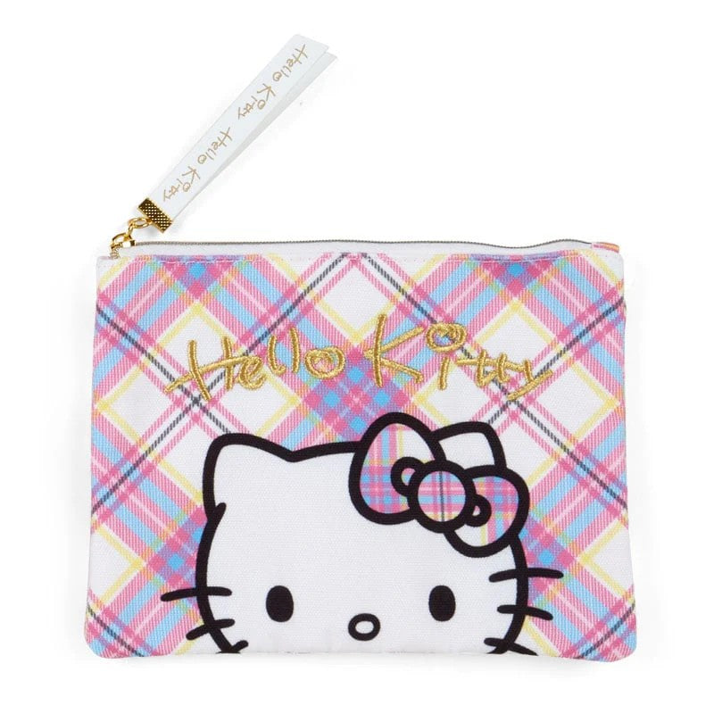 Sanrio Flat Pouch Hello Kitty Tartan 50th Anniversary 2pcs