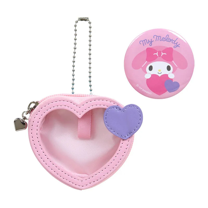 Sanrio Mini Pouch with Badge My Melody Colorful Heart