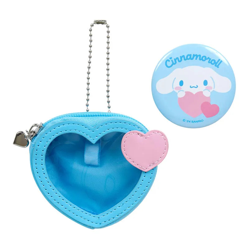 Sanrio Mini Pouch & Badge Cinnamoroll Colorful Heart
