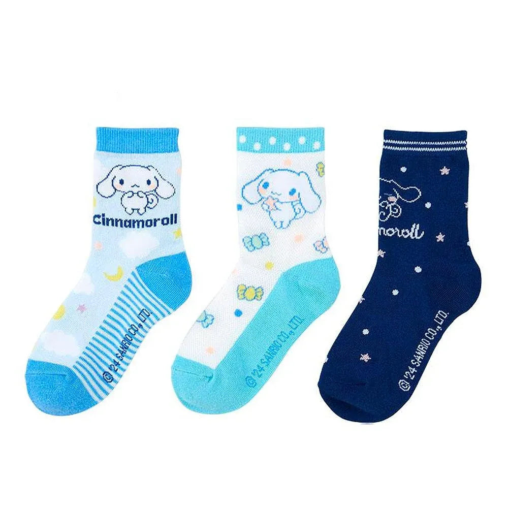 Sanrio Sneaker Socks Cinnamoroll 16-18cm 3 Pairs