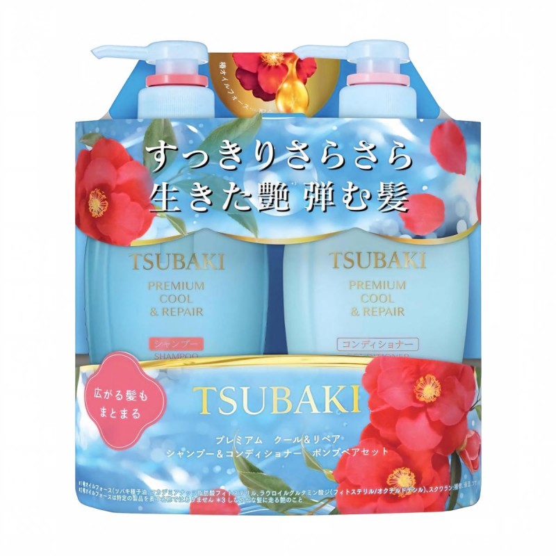 Shiseido Tsubaki Premium Cool & Repair Shampoo And Conditioner 450ml*2