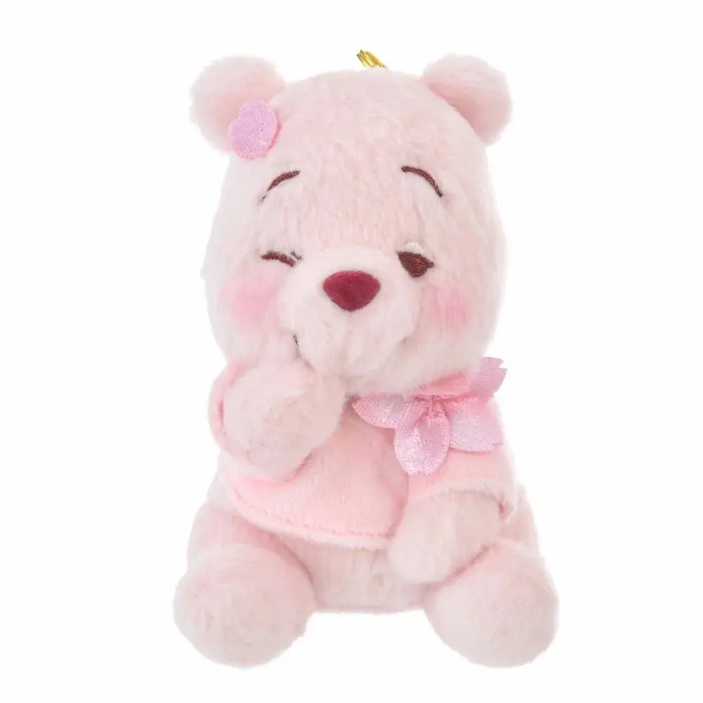 Disne Fluffy Plush Keychain Pooh Sakura Series