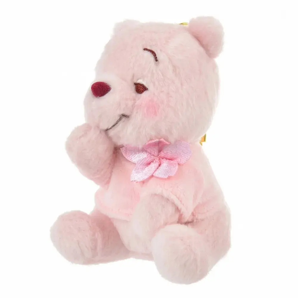 Disne Fluffy Plush Keychain Pooh Sakura Series