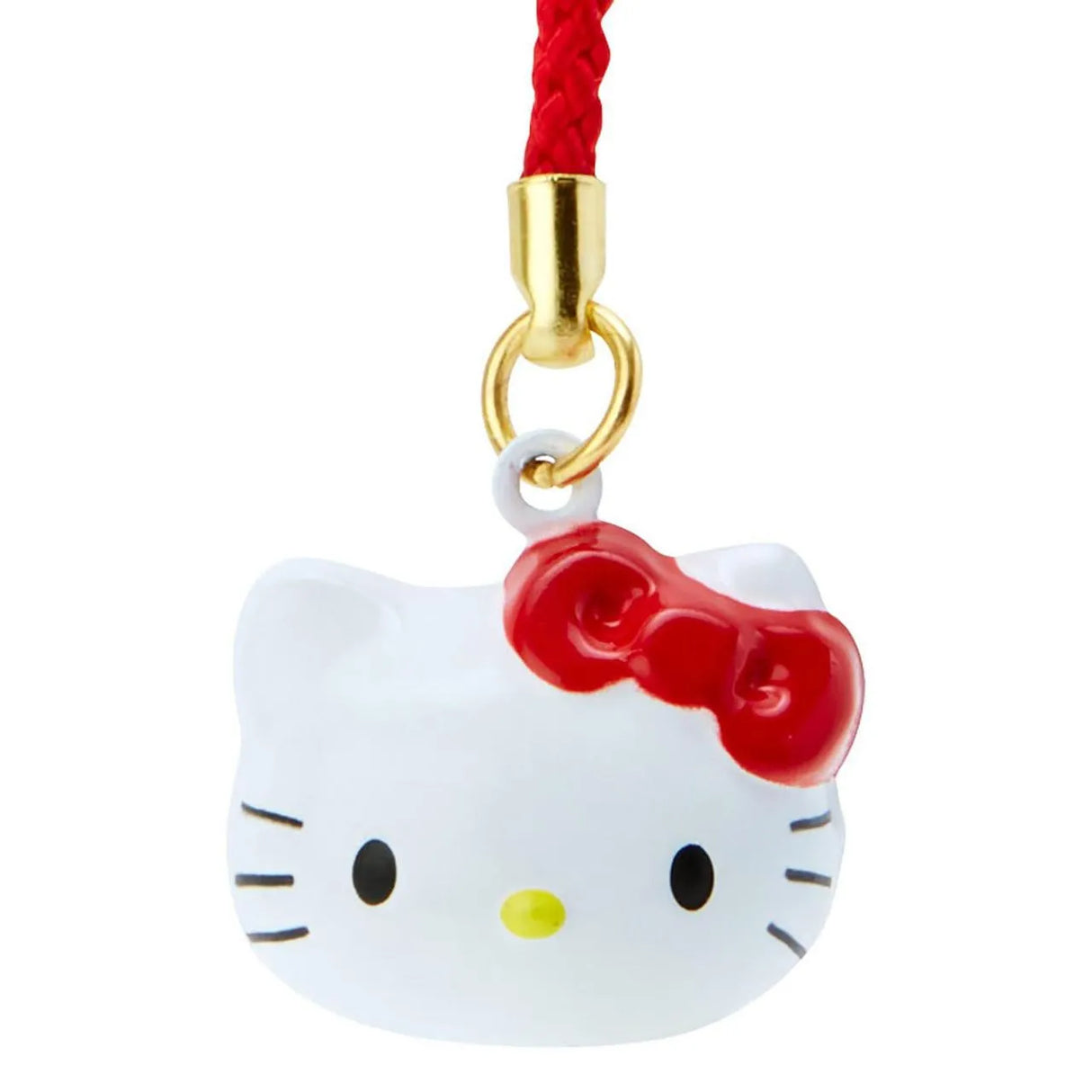 Sanrio Face Shaped Bell Charm Strap Brass Hello Kitty