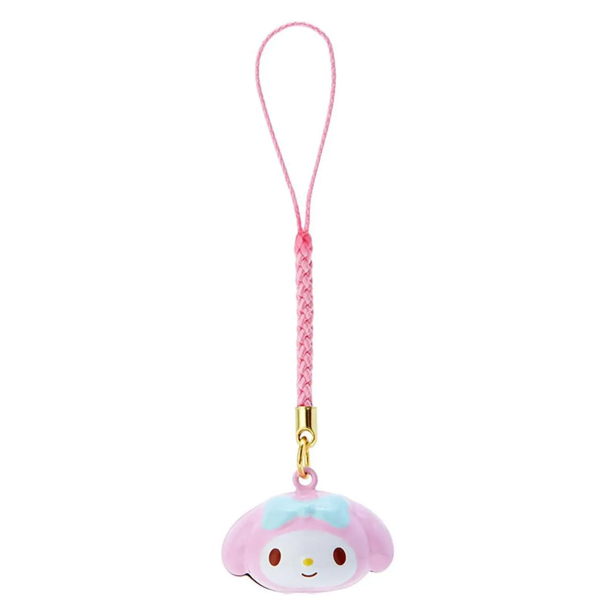 Sanrio Face Shaped Bell Charm Strap Brass My Melody