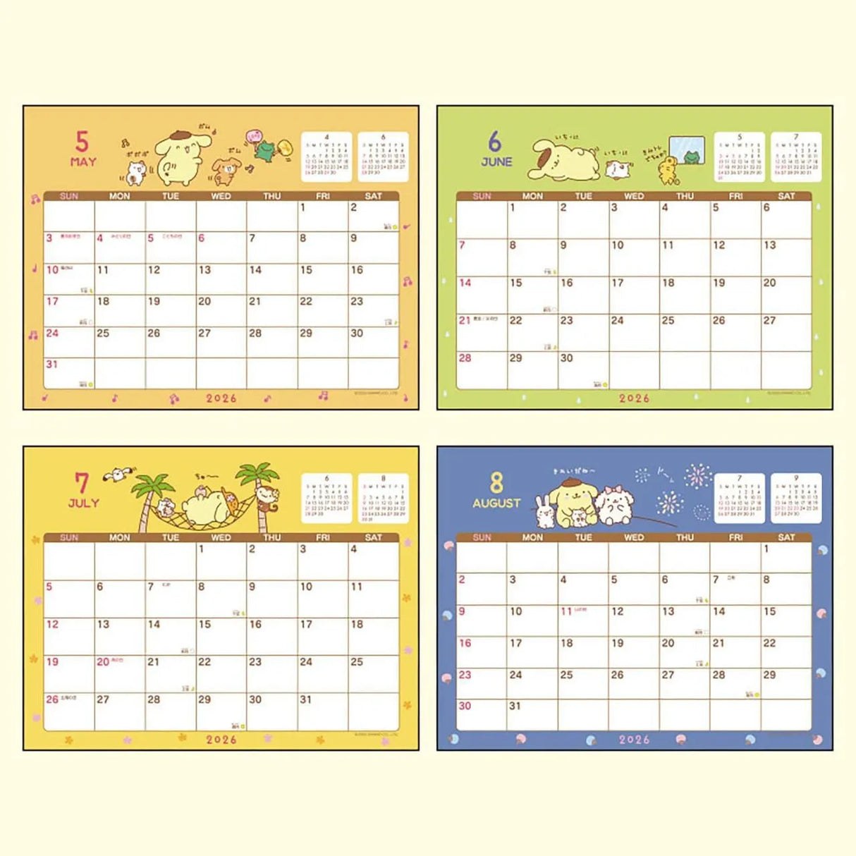 Sanrio Pompompurin Ring Calendar 2026