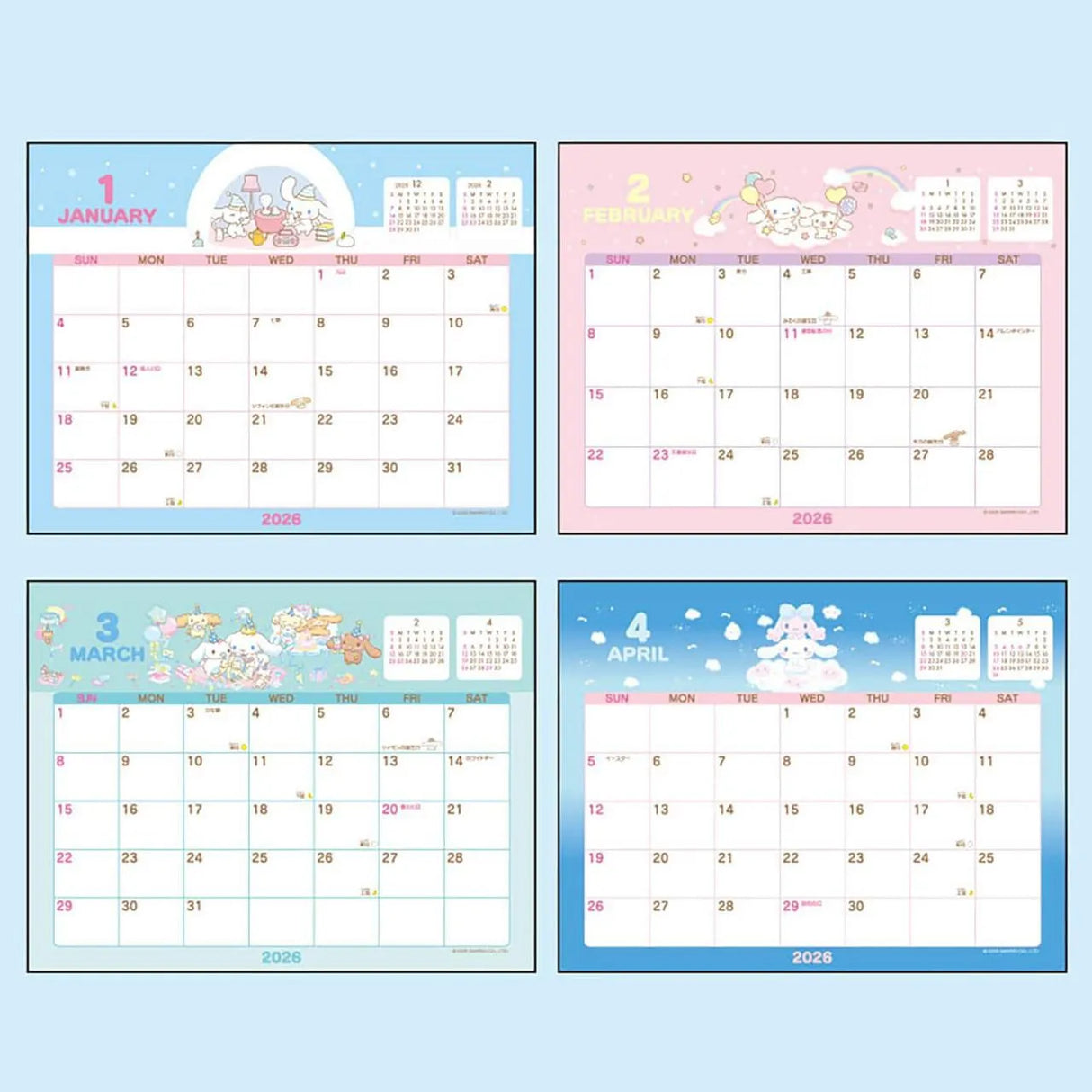 Sanrio Ring Calendar Cinnamoroll 2026