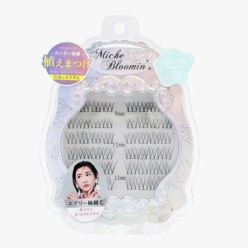 Miche Bloomin纱荣子自然立体假睫毛#48自然纤长黑色细梗
