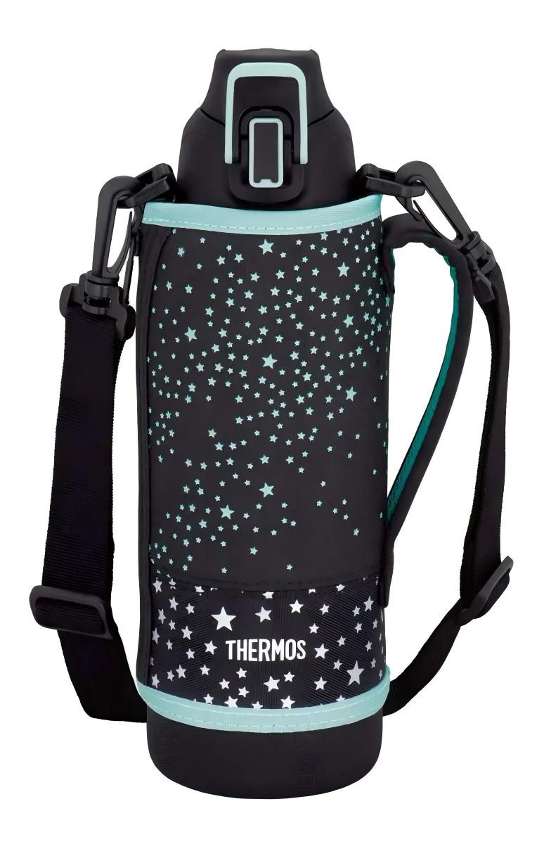 Thermos Vacuum Insulated Sports Bottle For Cold Storage Black Star 1000ml